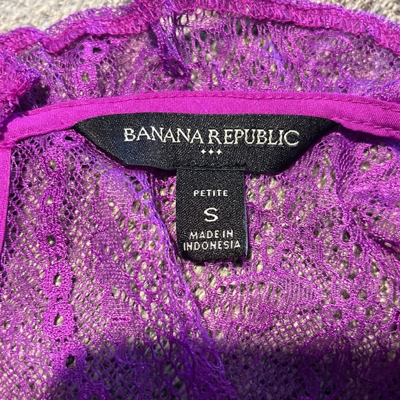 Banana Republic Factory Purple Lace Peplum Long Sleeve Blouse Size Small… - Picture 10 of 10